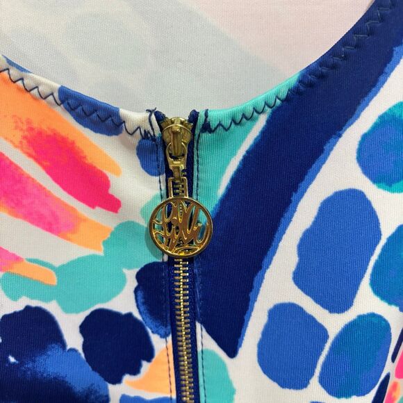 Lilly Pulitzer Sally Knit Fit & Flare Scuba Dress Multi Ocean Jewels - Picture 5 of 10